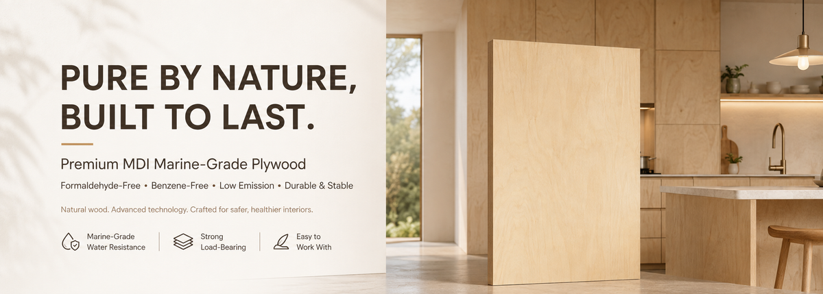 Choosing plywood thickness for durable and stable marine-grade plywood in a modern kitchen.